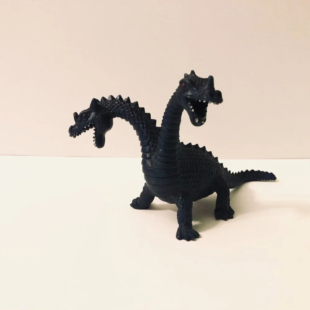 Vintage Two Headed Dinosaur Dragon Hong Kong 3 Inch Tall
